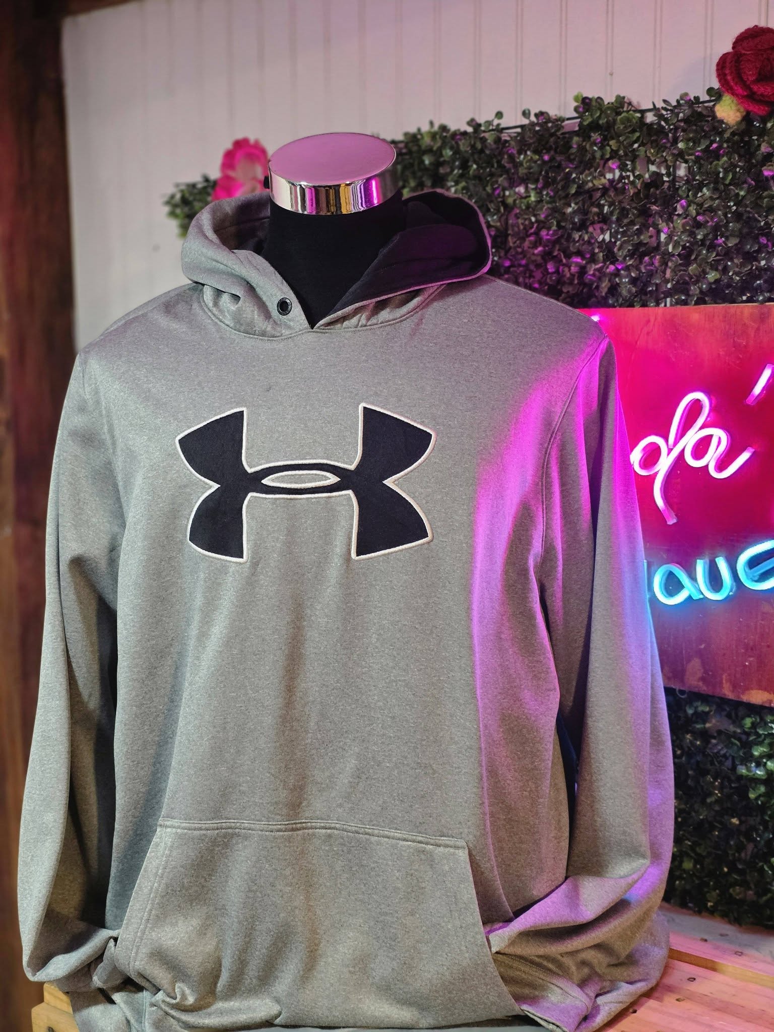 Sudadera con Capucha Under Armour "Big Logo" – Gris (Talla XXL